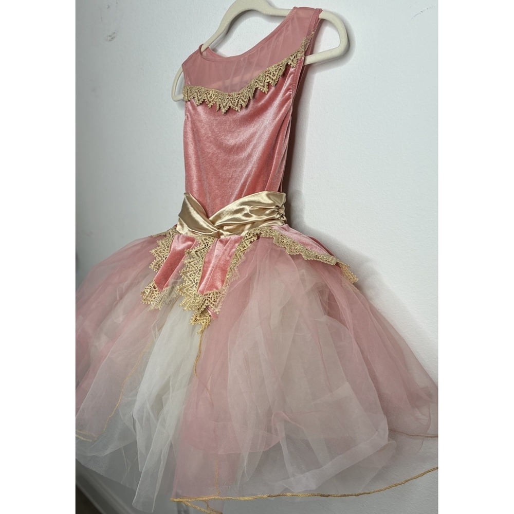 Weissman Size Kids Small Girls Child Gold And Pink Ballet Dance Costume Tulle - Picture 15 of 16